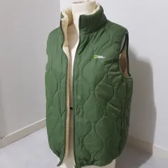 ユア レディース ジュニア ダウン ベスト (リバーシブル グリーン シープスキン) National Geographic ナショナルジオグラフィック