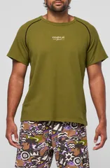 マウイアンドサン メンズ トップス Tシャツ コットン 刺繍 ロゴ Maui Sons Embroidered Logo Raglan Sleeve Cotton TShirt Olive オリーブのサムネイル