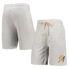コンセプツ スポーツ メンズ ボトムス ハーフパンツ・ショーツ パイル ショートパンツ ロゴ Mens Conceptsport Oatmeal Miami Marlins Mainstream Lo