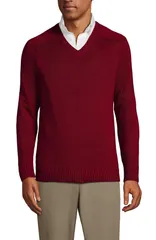 ランズエンド メンズ トップス Tシャツ Vネック セーター コットン Lands End School Uniform Young Cotton Modal Vneck Sweater Garnet