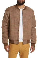 ブリクストン メンズ アウター ジャケット・ブルゾン Brixton Dillinger Bomber Jacket Brown Houndstooth ブラウンのサムネイル