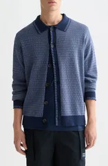 スコッチアンドソーダ メンズ アウター パーカー・スウェット ポロシャツ コットン カーディガン Scotch Soda Jacquard Cotton Polo Cardigan Pageant Bのサムネイル