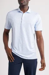 ジョニー オー メンズ トップス シャツ プリント johnnieO Boggings Mushroom Print PREPFORMANCE Golf Polo Palisades Blue ブルー