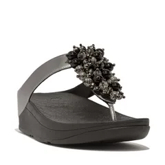 フィットフロップ レディース シューズ ヒール サンダル FitFlop Fino Baublebead toepost sandals Pewter Black ブラック