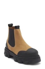 ガニー レディース シューズ ブーツ・レインブーツ チェルシーブーツ チェルシー Ganni Cleated Chelsea Boot Cognac