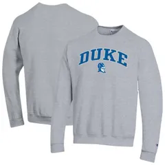 チャンピオン メンズ アウター パーカー・スウェット シャツ ロゴ MensChampion Heather Gray Duke Blue Devils Arch Over Logo Pullover Sweatshirt Heather Gray グレー