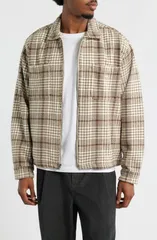 オベイ メンズ アウター ジャケット・ブルゾン シャツ コットン Obey Parker Cotton ZipUp Shirt Jacket Unbleached Multi マルチカラーのサムネイル