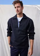 セイントジェームス メンズ アウター ジャケット・ブルゾン Saint James NEMO II French Sailor Canvas Jacket Navy ネイビー