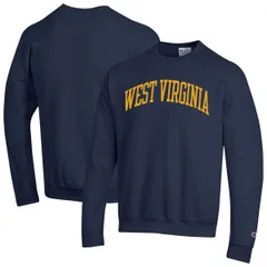 チャンピオン メンズ アウター パーカー・スウェット シャツ フリース Mens Championavy West Virginia Mountaineers Basic Arch Fleece Pullover Sweatshirt Navy ネイビー