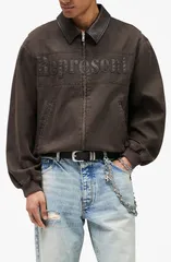 リプレゼント メンズ アウター ジャケット・ブルゾン コットン ロゴ Represent Roscoe Logo Detail Cotton Canvas Bomber Jacket Whiskyのサムネイル