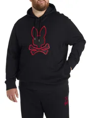 サイコバニー メンズ アウター パーカー・スウェットール 刺繍 Psycho Bunny Big Tall Sayer Embroidered Bunny Hoodie Black ブラックのサムネイル