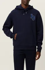 レ ドゥ メンズ アウター パーカー・スウェット ロゴ Les Deux Brady Logo Patchoodie Dark Navy ネイビー
