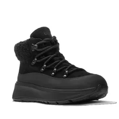 フィットフロップ レディース シューズ ブーツ・レインブーツ FitFlop F Mode Teddy Collar Booties All Black ブラックのサムネイル