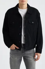 NN07 メンズ アウター ジャケット・ブルゾン スエード NN07 Roy Suede Trucker Jacket Black ブラック