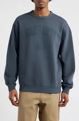 カーハート メンズ アウター パーカー・スウェット シャツ グラフィック Carhartt Work In Progress Faded Ponds Corps Graphic Sweatshirt Deep Night Heavy Stone Wash スト