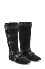 マンゴ レディース シューズ ブーツ・レインブーツ スエード MANGO Suede Buckle Boot Dark Heather Grey グレー