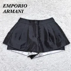 【美品】 EMPORIO ARMANI ショートパンツ 40 光沢ブラックのサムネイル