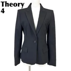 【美品】 Theory テーラードジャケット ワンボタン 4 ブラック 無地