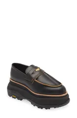サカイ レディース シューズ スリッポン・ローファー プラットフォーム Sacai Platform Penny Loafer Black ブラックのサムネイル