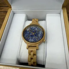 【稼働品】NOZ ソーダライト 天然石×木製腕時計 42mm メンズ クオーツ ナチュラルデザイン　サイエナイトのサムネイル