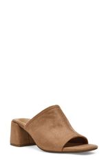 安·克莱恩 女士鞋履 坡跟凉鞋 Anne Klein Flutter Slide Sandal 砂色绒面 砂色