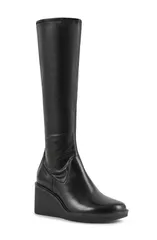 ヴァガボンド レディース シューズ ブーツ・レインブーツ プラットフォーム Vagabond Shoemakers Deena Platform Wedge Knee High Boot Black ブラック