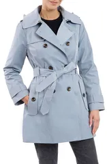ロンドンフォグ レディース アウター ジャケット・ブルゾン コットン コート London Fog Hoodedouble Breasted Cotton Blend Trench Coat Koalaのサムネイル