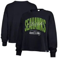 フォーティーセブン レディース トップス Tシャツ クロップド Womens 47 College Navy Seattle Seahawks Muse Sydney Long Sleeve Cropped TShirt College Navy ネイビー
