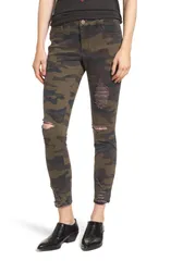 ティンセル レディース ボトムス デニムパンツ Tinsel Ripped Camouflage Jeggings Olive Combo オリーブ