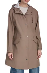 リーバイス レディース アウター ジャケット・ブルゾン Levis Wateresistant Hooded Long Rain Jacket Pine Barkのサムネイル