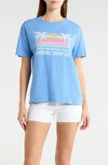 リップカール レディース トップス Tシャツ グラフィック Rip Curl Malibu Relaxed Graphic TShirt Cornflower Blue ブルー