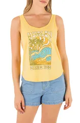 ハーレー レディース トップス シャツ コットン グラフィック Hurley Splash Scoop Hem Cotton Graphic Tank Top Banana Cream クリームのサムネイル