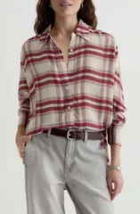 エージー レディース アウター ジャケット・ブルゾン シャツ AG Sawtelle ButtonUp Shirt Desert Plaid Grey Multi グレーのサムネイル