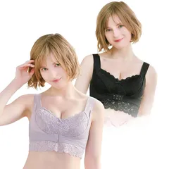 [アンジェリール] ふんわりルームブラ ブラック・アンティークグレー（L-LL） 2枚セット 0