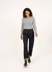 セイントジェームス レディース トップス シャツ Saint James MINQUIDAME Breton Striped Shirt with Long SleevecruNavy エクリュのサムネイル