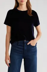 メイドウェル レディース トップス Tシャツ ベルベット Madewell VelvetShirt Midnight Navy ネイビーのサムネイル