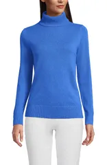 ランズエンド レディース アウター パーカー・スウェット タートルネック セーター Lands End Cashmere Turtleneck Sweater Mute Cobalt Blue ブルー