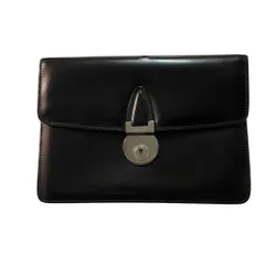 BALLY バリー ブラック スムースレザー クラッチバッグ