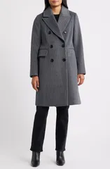 ロンドンフォグ レディース アウター ジャケット・ブルゾン コート London Fog Heritage Pinstripe Double Breasted Coat Grey Pinstripeのサムネイル