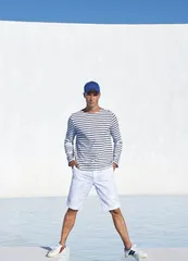 セイントジェームス レディース トップス シャツ Saint James MINQUIERS MODERN Breton Striped Shirt WhiteNavy ホワイト