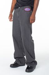 馮達奇 男士休閒褲 對比圖案 Von Dutch 寬鬆對比圖案貼布直筒褲 黯夜