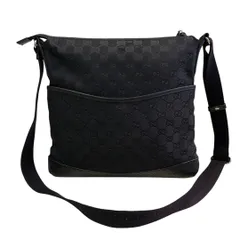 GUCCI ブラック GGパターン ショルダーバッグ メンズ