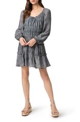 佩吉女裝上衣洋裝荷葉邊印花印花 PAIGE Kenmare 印花荷葉邊洋裝海軍藍多色海軍藍