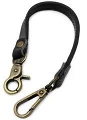 黒 ウォレットロープ 40cm 革 バイカー メンズ レザー 財布 ウォレットコード ファッション ウォレットチェーン 本革 chwx22-40-va1