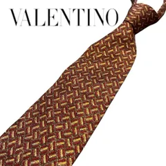 VALENTINO 幾何学模様 ネクタイ　レッド