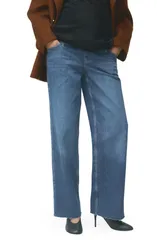 マンゴ レディース ボトムス デニムパンツ ワイドレッグ マタニティ ジーンズ MANGOver the Bump Wide Leg Maternity Jeans Medium Blue ブルー