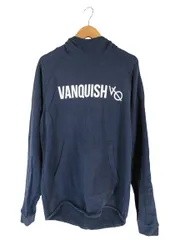ヴァンキッシュ VANQUISH パーカー ハーフジップ 長袖 刺繍 ロゴ 前ポケット サイズSMALL ネイビー QQQのサムネイル