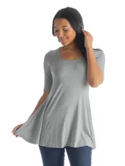 24 セブンコンフォート レディース トップス シャツ 24seven Comfort Apparelbow Sleeve Swing Tunic Top Heather ヘザー
