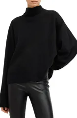 オールセインツ レディース アウター パーカー・スウェット モックネック セーター AllSaints Asha Oversize Mock Neck Sweater Black ブラック
