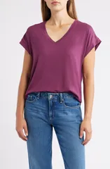 トッミーバハマ レディース トップス Tシャツ Vネック Tommy Bahama Kauai VNeck TShirt Grape Wine ワインのサムネイル